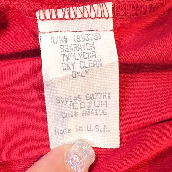 VTG Sky y2k medium women red leather belt babydoll cami whimsygoth USA romantic - Picture 8 of 8